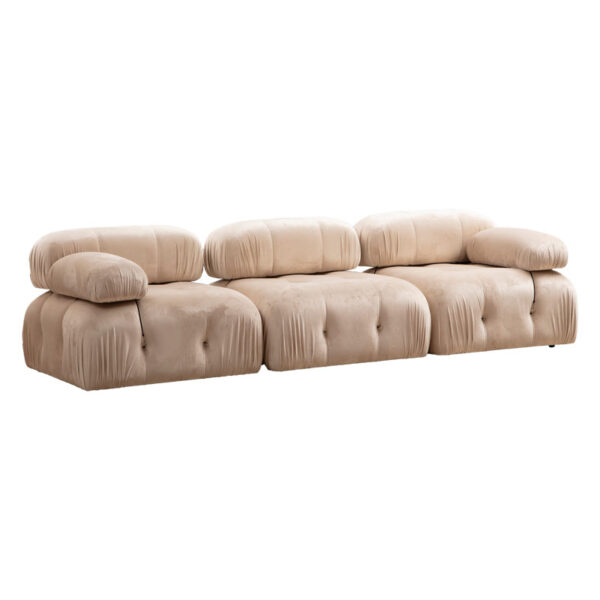3-seater sofa Divine velvet in dark cream color 288x95x75cm 071-001459