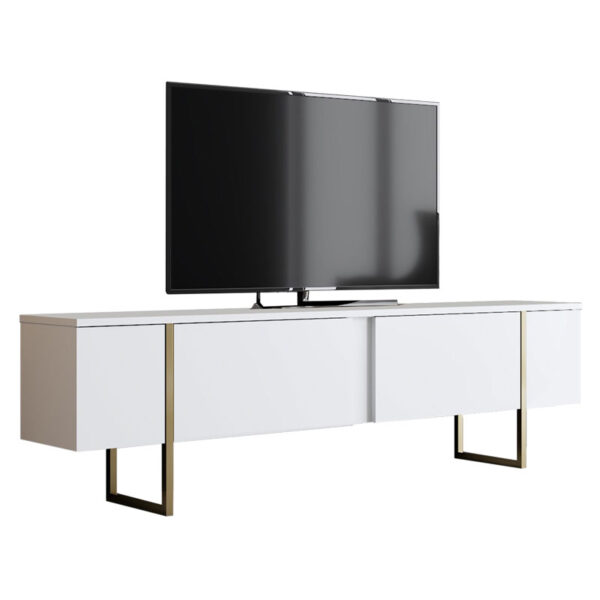 TV stand PWF-0626 pakoworld color white-gold 180x30x50cm 071-001495