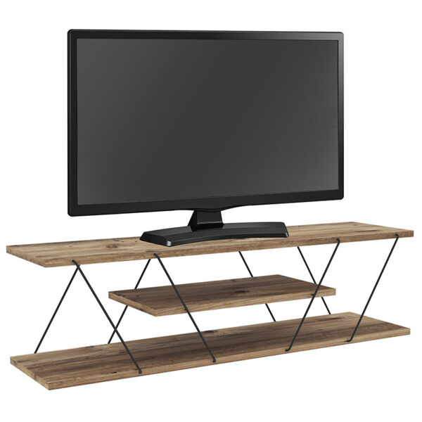 Tv stand TARS pakoworld in colour sonoma with black details 120x30x33cm 071-001524