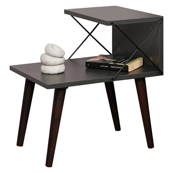 Side table Gather pakoworld anthracite-walnut 50x40x55cm 071-001531