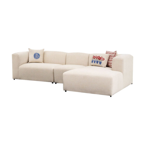 Corner sofa Lindena pakoworld left corner cream fabric 296x158x72cm 071-001554