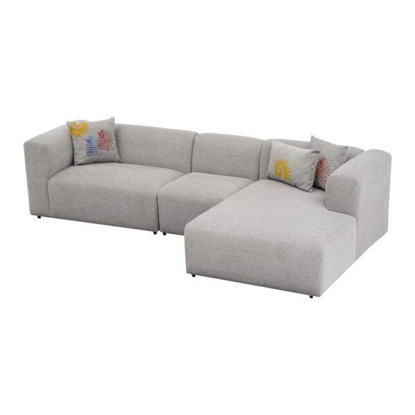 Corner sofa Lindena pakoworld left corner light grey fabric 296x158x72cm 071-001556