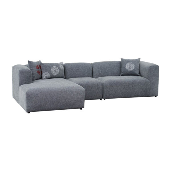 Corner sofa Lindena pakoworld right corner dark grey fabric 296x158x72cm 071-001558