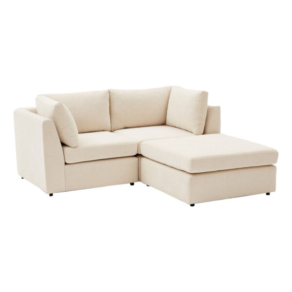 Reversible corner sofa Mottona pakoworld cream fabric 180x180x84cm 071-001560