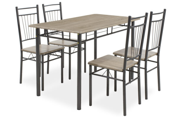 Dining set Roza pakoworld 5pcs color sonoma - legs anthracite matte 120x70x75cm 072-000003