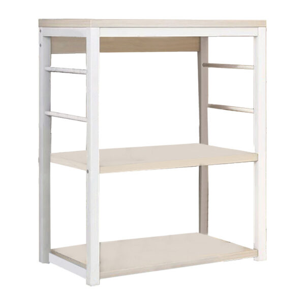 Floor shelf unit Cayde pakoworld metallic in white-natural color 50x30x71.5cm 072-000041