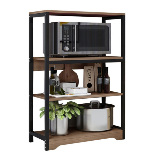 Floor shelf unit Daan pakoworld metallic in walnut-black color 60x30x100cm 072-000044