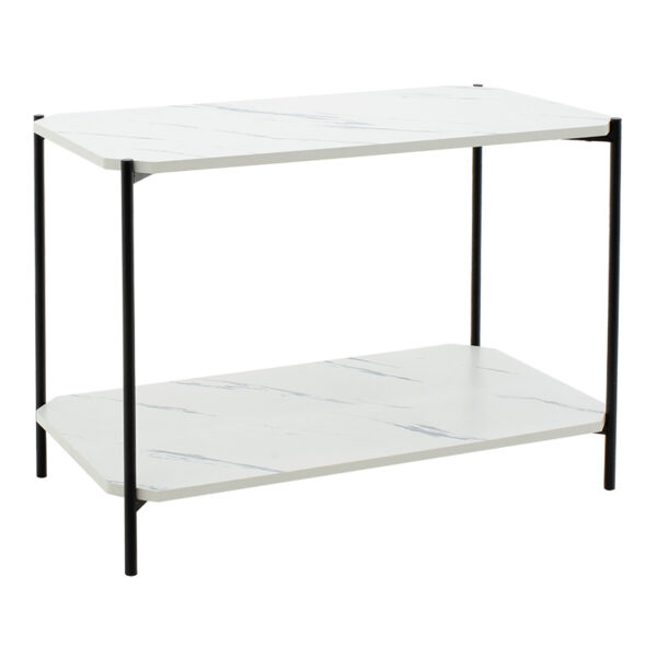 Coffee table Mara MDF white marble-black 80x40x55cm 072-000065
