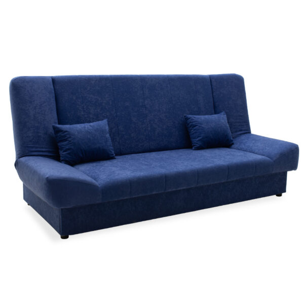 3 seated sofa-bed Tiko pakoworld with storage space  fabric in blue color 200x85x90cm 078-000008