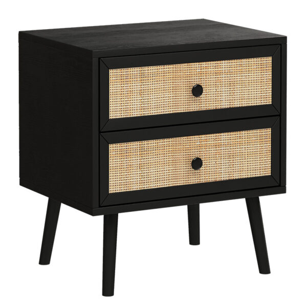 Nightstand Oslo pakoworld black-natural 50x39x55cm 086-000014