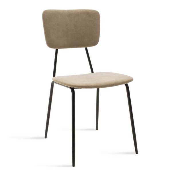 Chair Tania pakoworld beige antique fabric-black leg 096-000010
