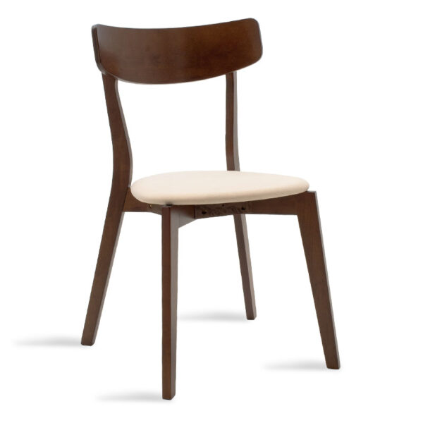Chair Toto pakoworld beige fabric-walnut rubberwood leg 097-000011