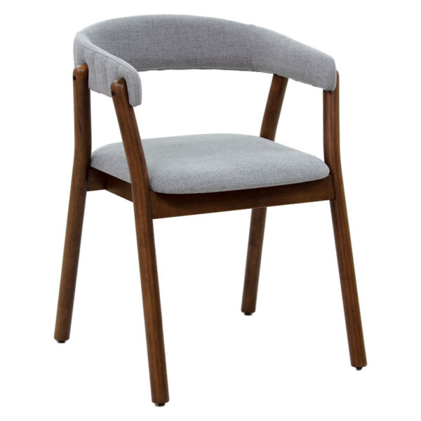 Armchair Karma pakoworld gray fabric-rubberwood walnut leg 097-000013