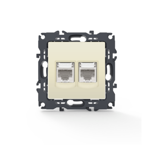 PRIME ΠΡΙΖΑ ΔΙΚΤΥΟΥ 2xRJ45 CAT6 UTP IP20 ΙΒΟΥΑΡ ACA - 1000113302