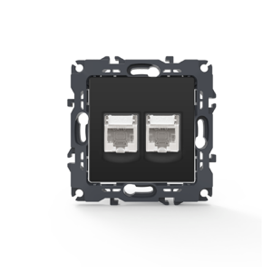 PRIME ΠΡΙΖΑ ΔΙΚΤΥΟΥ 2xRJ45 CAT6 UTP IP20 MAT ΑΝΘΡΑΚΙ ACA - 1000113305