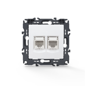 PRIME ΠΡΙΖΑ ΤΗΛΕΦΩΝΟΥ 1xRJ11 CAT3 IP20 & ΠΡΙΖΑ ΔΙΚΤΥΟΥ 1xRJ45 CAT6 UTP IP20 ΛΕΥΚΗ ACA - 1000113401