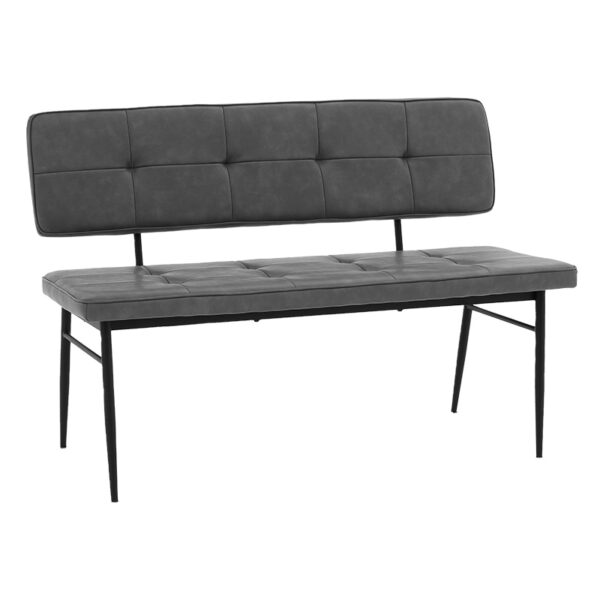 2 seater sofa Rosen pakoworld PU anthracite-black metal leg 122x55.5x84.5cm 101-000073