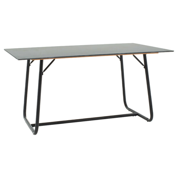 Dinning table Revello pakoworld sintered stone black marble- metal black leg design 150x90x75cm 101-000075