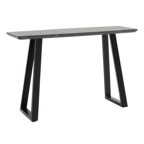 Console Rouse pakoworld MDF black marble- metal black leg 120x40x78cm 101-000076