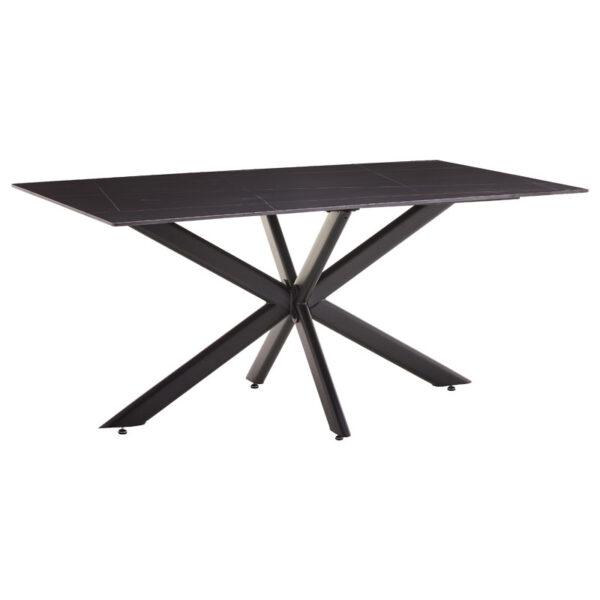 Dinning table Bethan pakoworld sintered stone grey cement - metal black leg design 180x90x75cm 101-000084