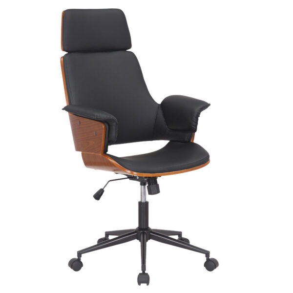 Manager office chair Hermanos pakoworld with black pu - walnut wood 106-000020