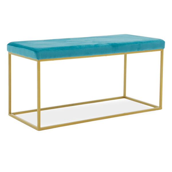 Odin pakoworld stool blue velvet - golden metal 99x45x49cm 110-000042