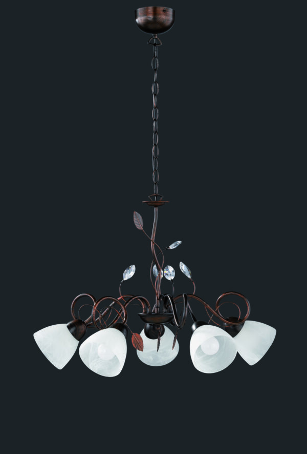 Πολυέλαιος Trio Lighting   E14 Σκουριά Αντικέ Μεταλλικό    110700528
