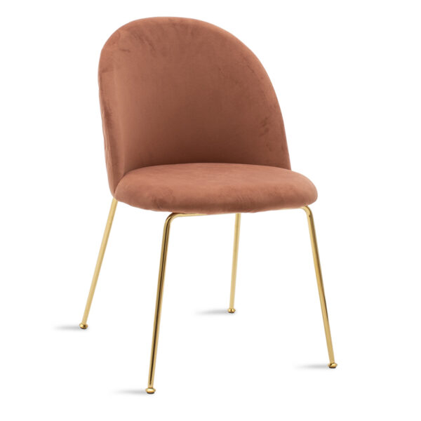Chair Ruth pakoworld metallic golden gloss with rotten apple velvet 112-000017