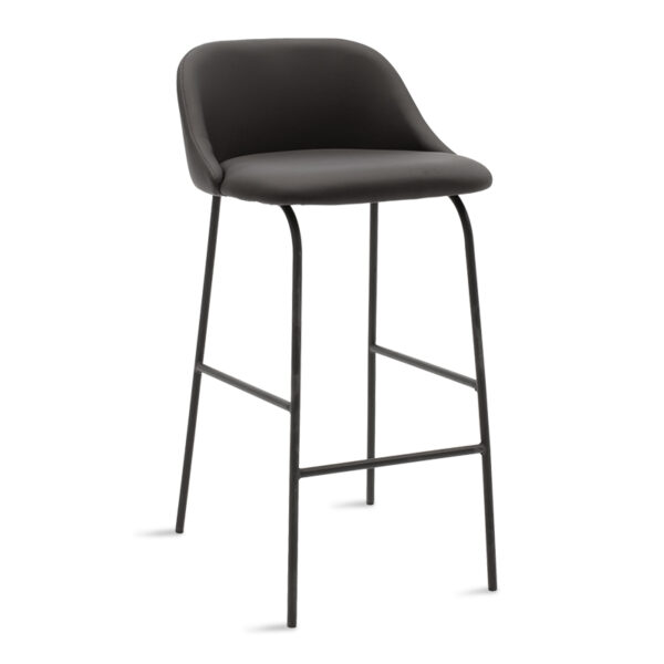 Stool bar Elliot pakoworld metal black with black PU 112-000029