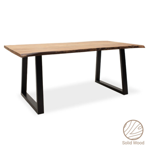 Dining table Miles pakoworld solid wood 4cm walnut-foot black 200x96x79cm 113-000005