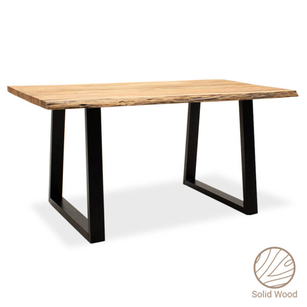 Dining table Miles pakoworld solid wood 4cm walnut-foot black 160x90x79cm 113-000006