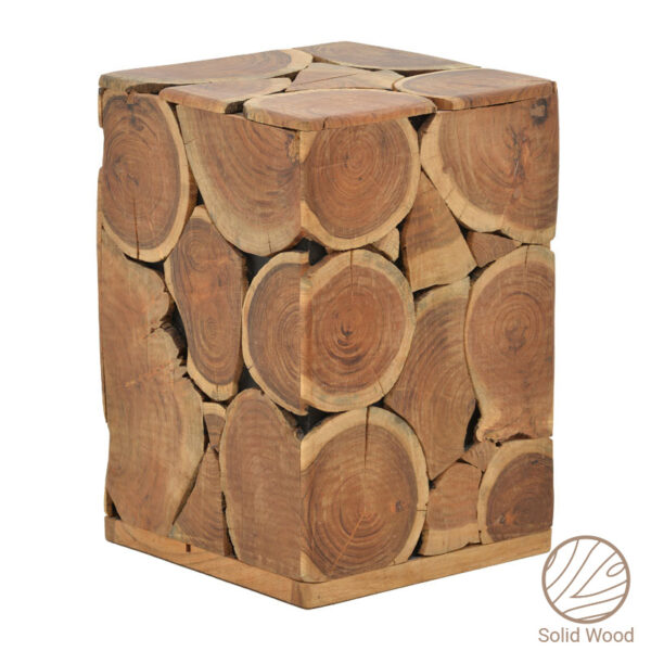 Stool Jaret pakoworld solid acacia wood walnut 36x36x53cm 113-000033