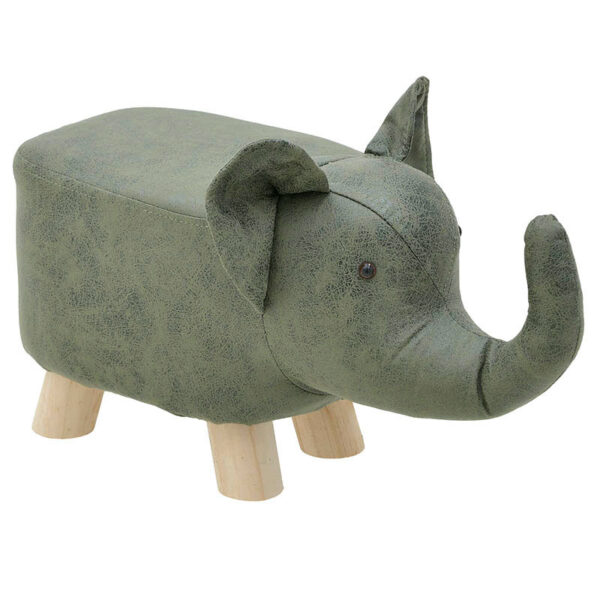 Stool elephant Eldi grey wood-pu 56x23x26cm 115-001516