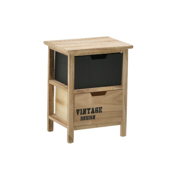 Συρταριέρα Tenbo Inart μαύρο-φυσικό ξύλο 34x25x44εκ 115-003191