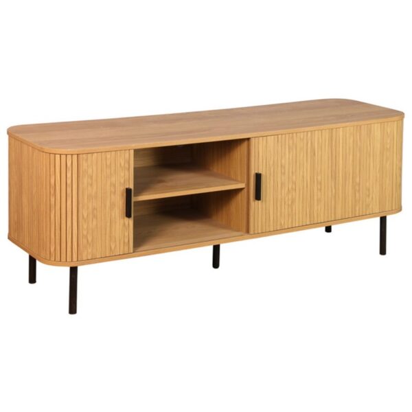 Έπιπλο τηλεόρασης Fashma Inart φυσικό-μαύρο ξύλο 150x45x58εκ 115-003200