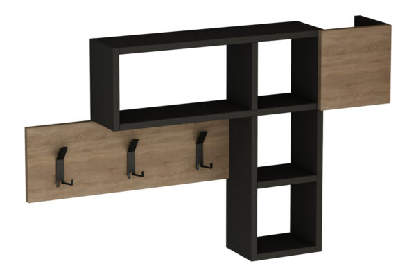 Wall hanger Game pakoworld in oak-anthracite color 99,5x15x61cm 119-000906