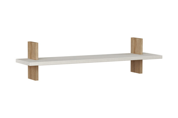 Wall shelf Must pakoworld white - oak colour 80x20x20cm 119-000947