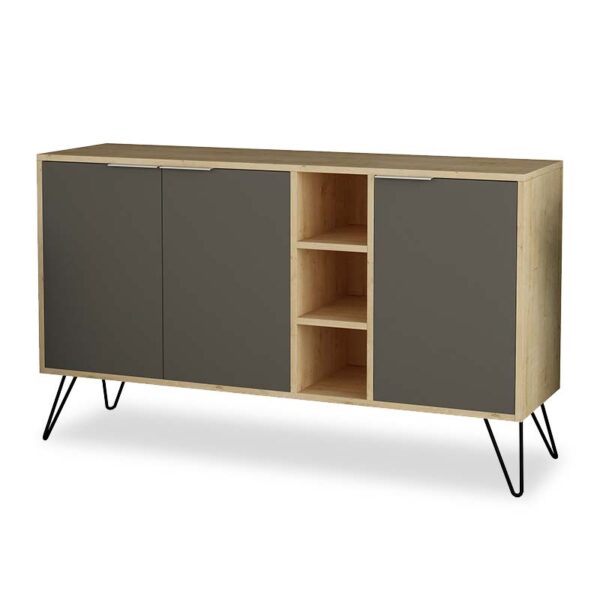 Buffet Clara pakoworld in oak - dark grey color 142x35.5x83cm 119-001063