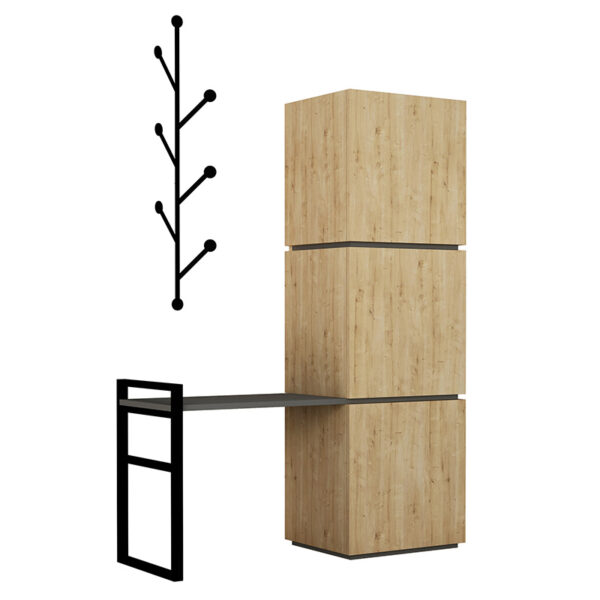Mello pakoworld Hallway stand in oak - anthracite color 109x39x149cm 119-001066