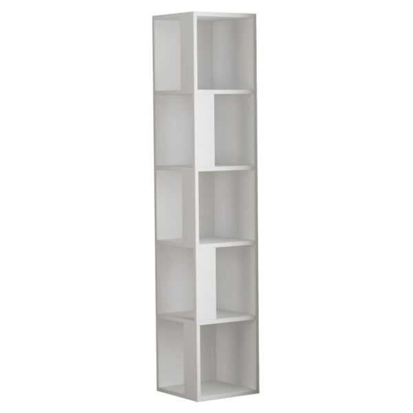 Corner bookcase Raphael pakoworld white 31.5x31.5x159cm 119-001143