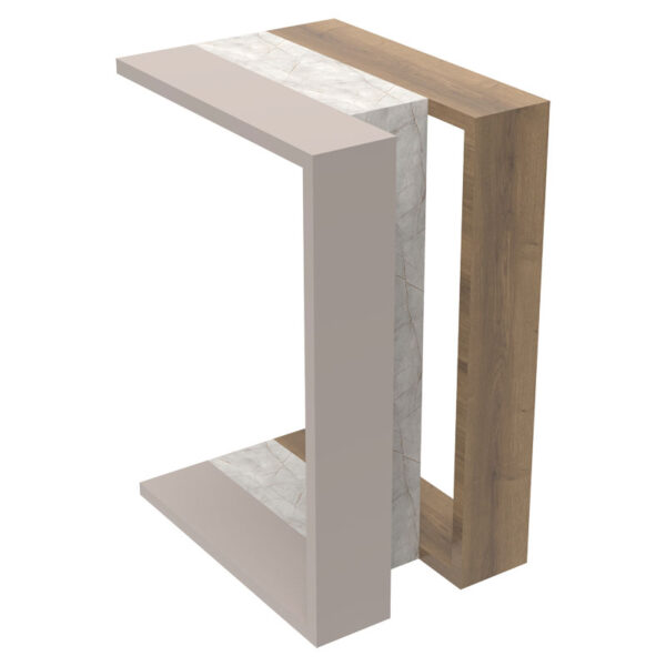 End table Muju pakoworld natural-white marble-mocha 40x30x57cm 119-001159