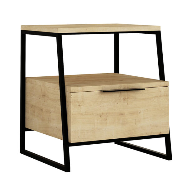 Nightstand Johana pakoworld black-oak 45x40x50cm 119-001163