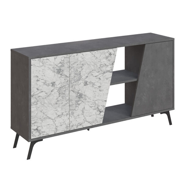 Buffet Hana pakoworld grey antique-white marble 150x35.5x82cm 119-001175