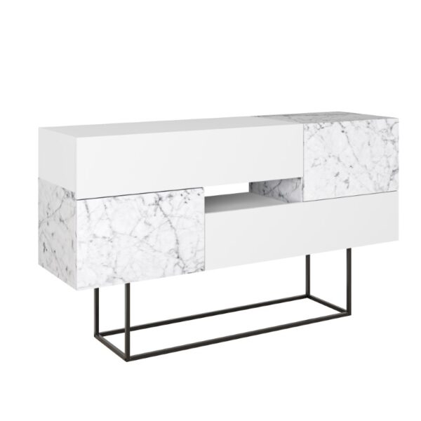 Buffet Roberta pakoworld white marble melamine 145x40x82cm 119-001195