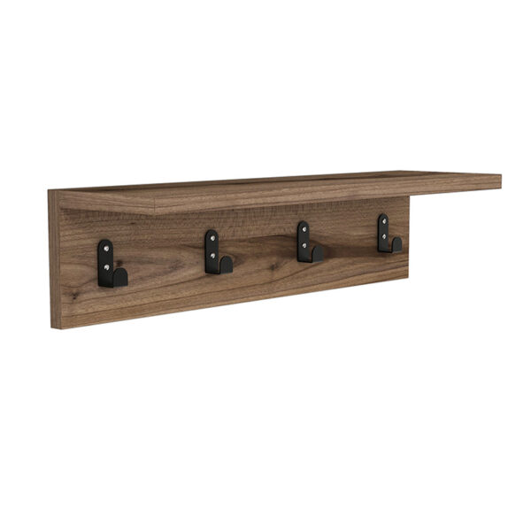 Wall hanger Mulan pakoworld in walnut color 60x16x14.5cm 120-000034