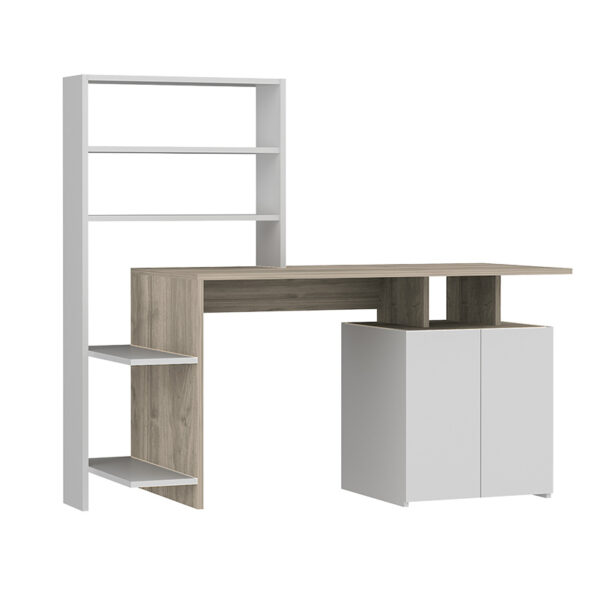 Office desk Melis pakoworld grey-beige-white 146x60x129cm 120-000081