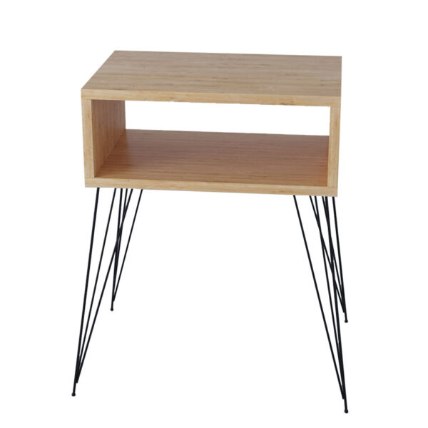 Nightstand Naida pakoworld natural-black 45x30x59cm 120-000142