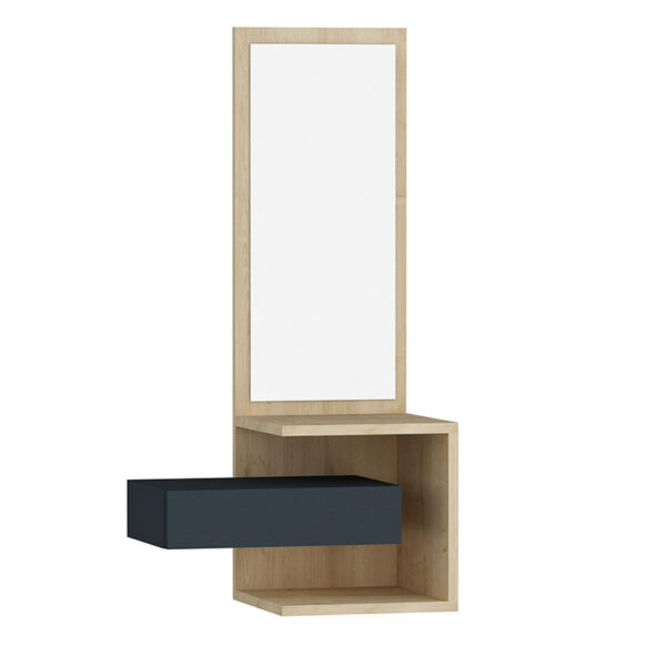 Console - dressing table with mirror Sabine pakoworld in anthracite-natural color 40x31.5x90cm 120-000182