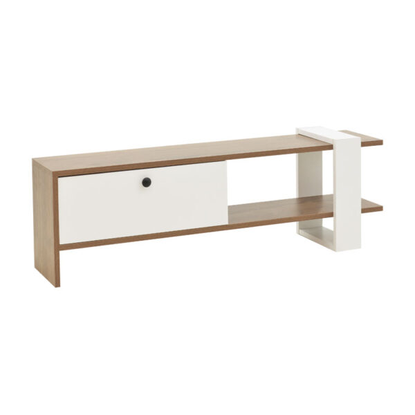 Tv set Salon pakoworld in white-walnut color 120x25x37cm 120-000396