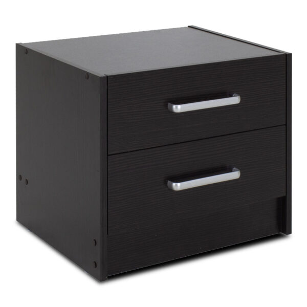 Nightstand Olympus pakoworld with 2 drawers in wenge colour 47,5x40,5x40,5 123-000051